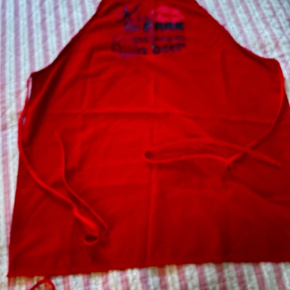 Red Apron- Kiss the cook and bring me a beer- great present for a birthday! - Picture 4 of 4